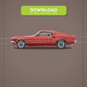 Ford Mustang Fastback 1969 Illustration