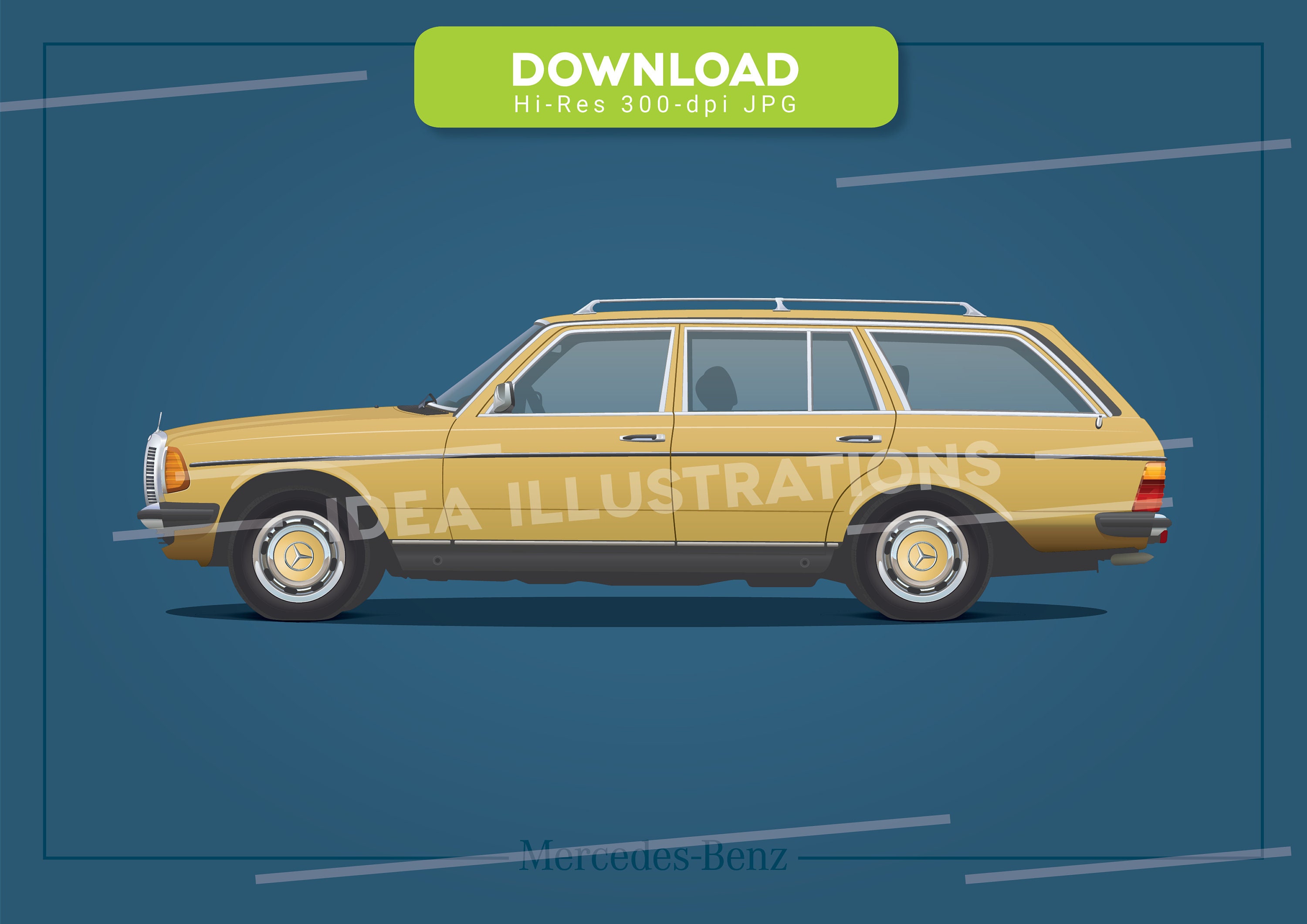 Mercedes-benz W123 T Kombi Illustration - Etsy
