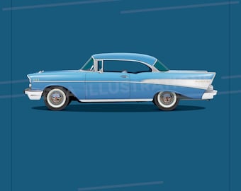 1957年式シボレー・ベルエア（デジタルダウンロードのみ） - Etsy 日本