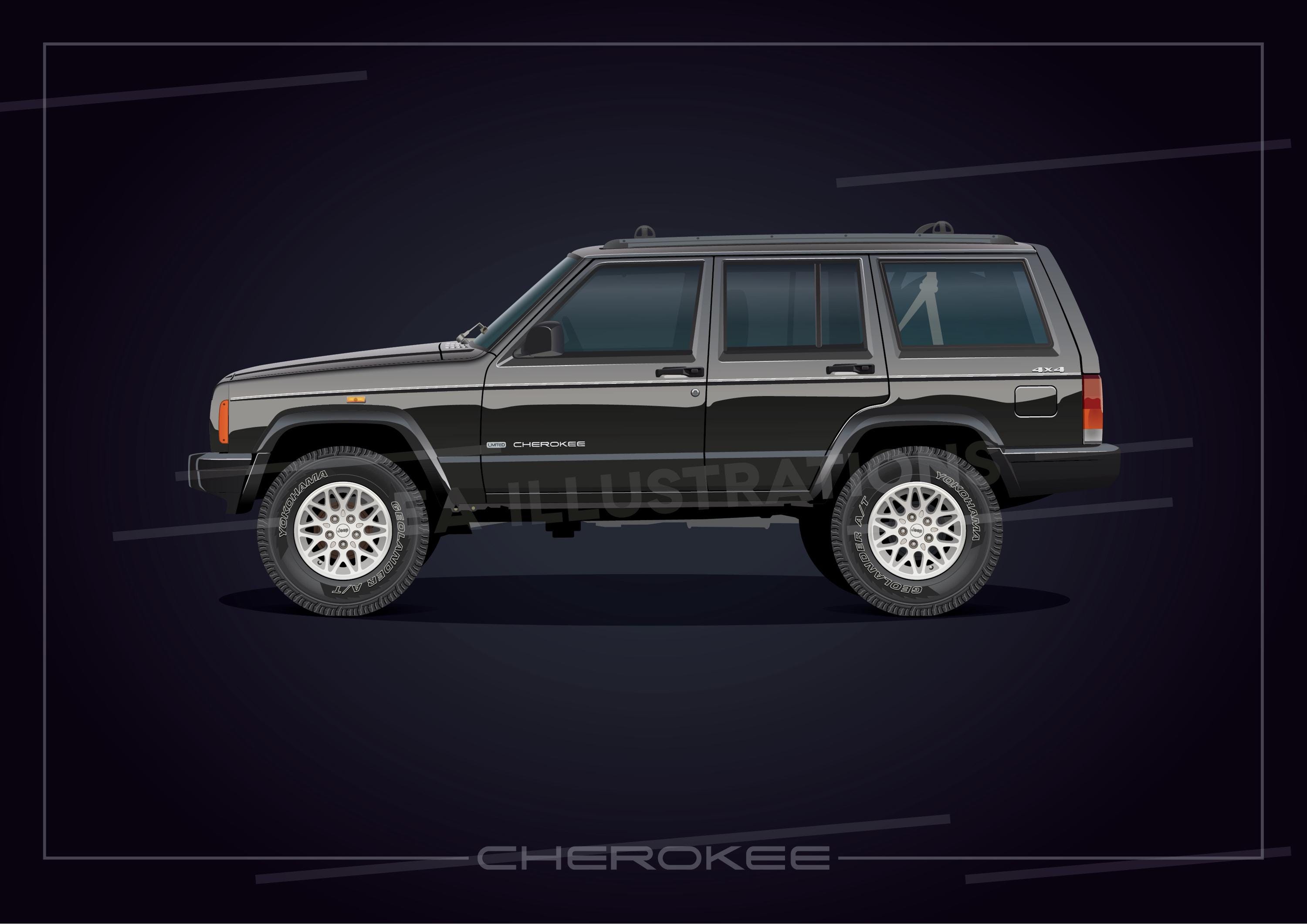 Jeep Cherokee XJ 1997 Update Illustration - Etsy