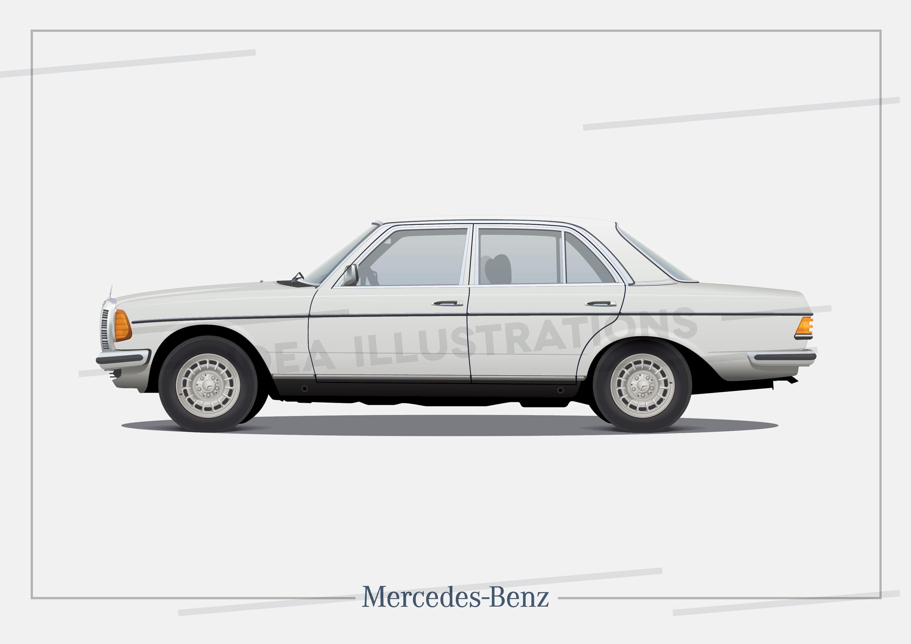 W123 Vector Mercedes-benz W123 Illustration - Etsy