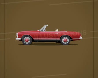 Mercedes Benz W113 - Ilustración de Pagode en rojo