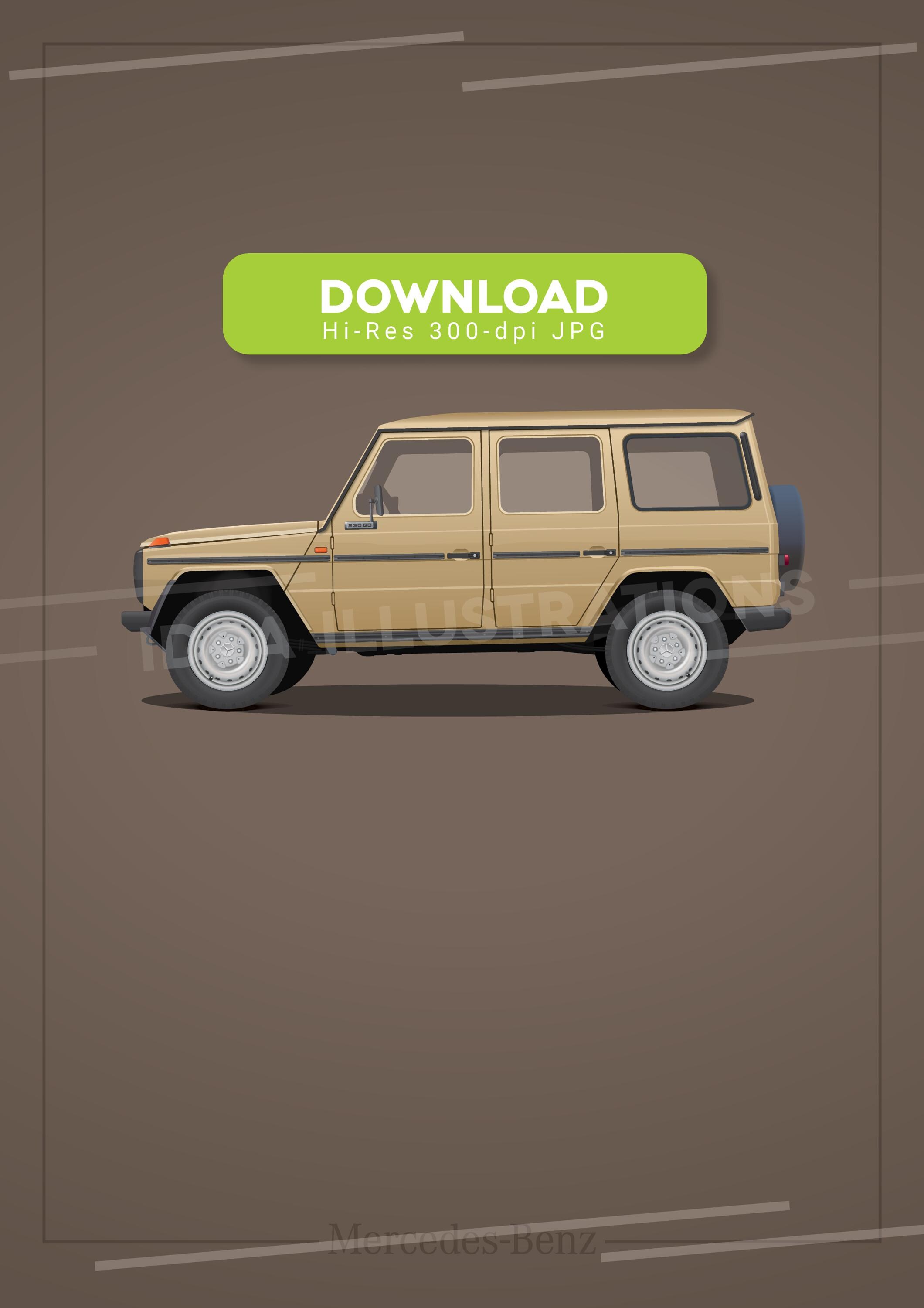 Puch G / Mercedes-benz G-class Illustration in Beige and