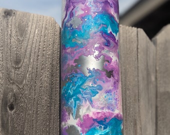 Alcohol Ink Swirl 20oz Skinny Tumbler Ready to Ship || CLOSEOUT!!