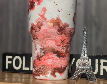 Designer  Custom Alcohol Ink Tumbler, Stainless Steel Tumbler FREE SHIPPING