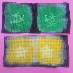 star and biohazard fursuit eye mesh