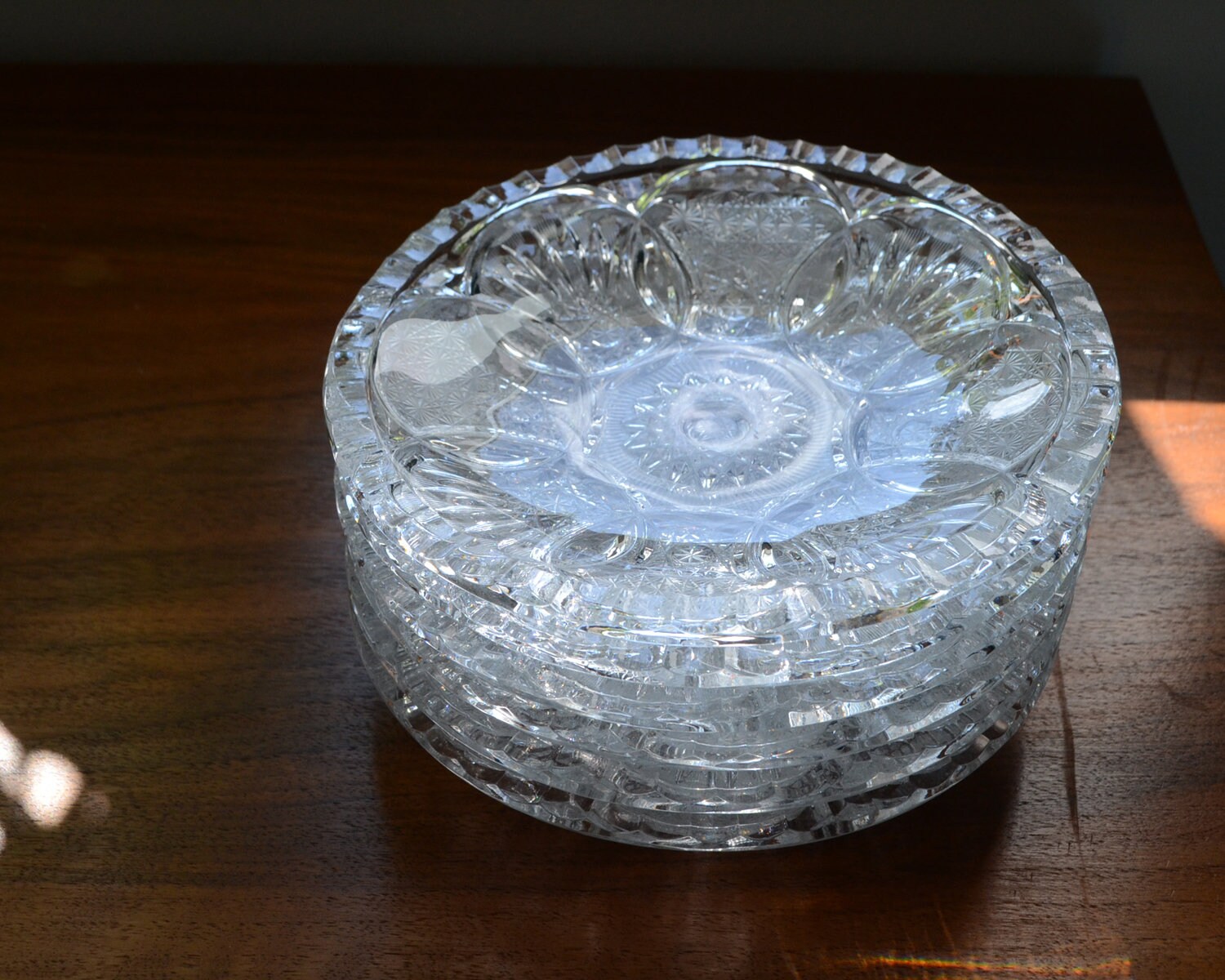 Set Of 6 Lead Crystal Dessert Bowls Plates Bowls Glass Etsy set-of-6-lead-crystal-dessert-bowls-plates-bowls-glass-etsy