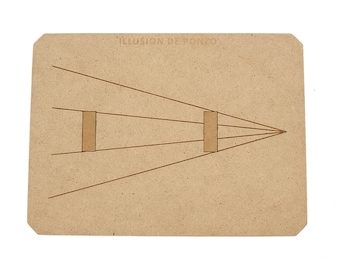 Wooden optical illusion game, Ponzo illusion
