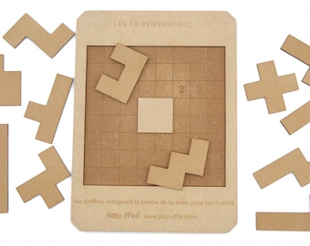 Wooden puzzle, The 12 pentominoes