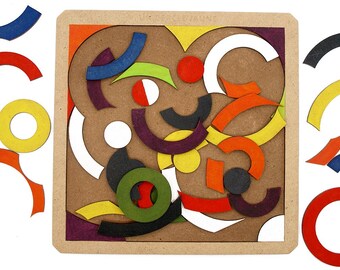 Wooden puzzle, A yellow circle