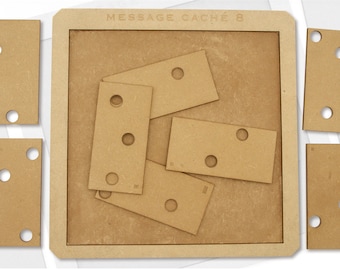 Wooden game for decoding a message, Hidden Message 8