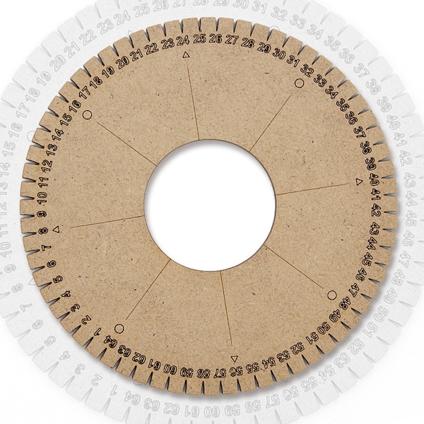 Wooden braiding disc, Kumihimo 64