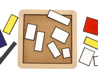 Wooden puzzle, the red square