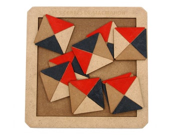 Wooden puzzle, MacMahon's 9 squares
