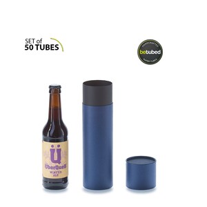 50 kartonnen blikjes - Papieren kokers geschenkdoos, flesverpakking, ronde geschenkverpakking voor 330ml bierfles 245 x 66 mm binnenafmetingen