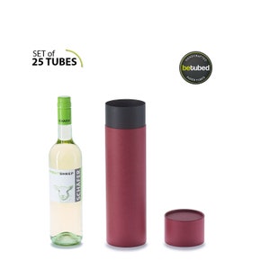 25 cartons - Tubes papier 315 x 87 coffret cadeau, emballage bouteille, emballage cadeau rond pour bouteilles de vin et spiritueux, 100% papier