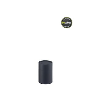 Caja de cartón 90 x 66 mm - Tubo de papel: Caja de cartón negra respetuosa con el medio ambiente, papel kraft reciclado, apto para alimentos