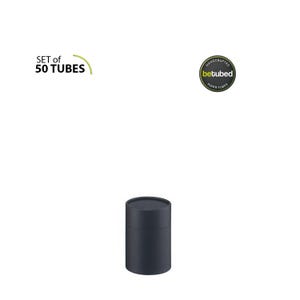 50 botes de cartón 90 x 66 mm - Tubos de papel: bote de cartón negro ecológico, papel kraft reciclado, apto para alimentos