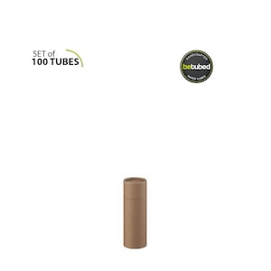 100 botes de cartón 90 x 32 mm - Tubos de papel: bote de cartón kraft 1c ecológico, papel kraft reciclado, apto para alimentos