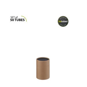 50 envases de cartón 90 x 66 mm - Tubos de papel: Envase de cartón ecológico, papel kraft reciclado, apto para alimentos