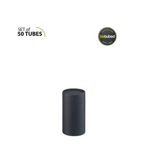 50 botes de cartón 120 x 66 mm - Tubos de papel: bote de cartón negro ecológico, papel kraft reciclado