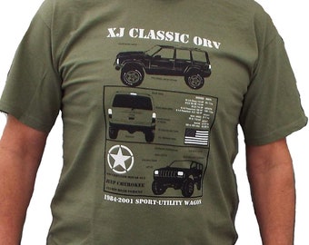 XJ Classic T-shirt, 1984, 1985, 1986, 1987, 1988, 1989, 1990, 1991, 1992, 1993, 1994, 1995, 1996, 1997, 1998, 1999, 2000, 2001