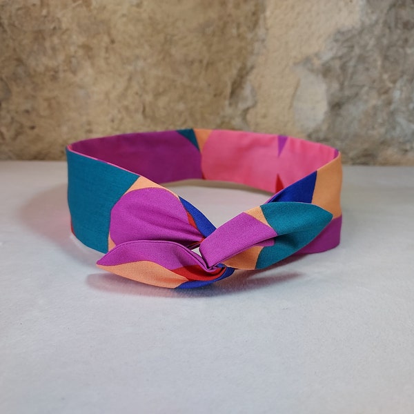 Bandeau cheveux headband fil de fer rouge rose bleu vert