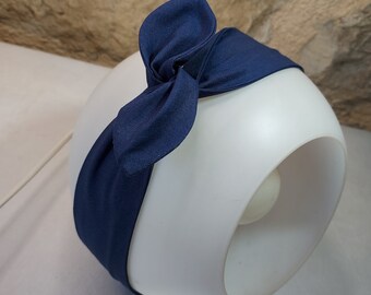 Plain navy blue wire headband hair band