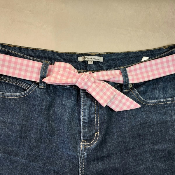 Ceinture à nouer vichy rose