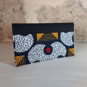 porte chéquier wax noir blanc jaune rouge