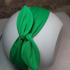 Bandeau cheveux twist headband fil de fer semi rigide vert uni image 4