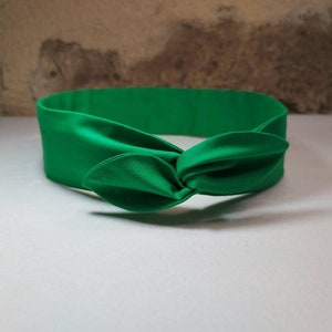 Bandeau cheveux twist headband fil de fer semi rigide vert uni image 1