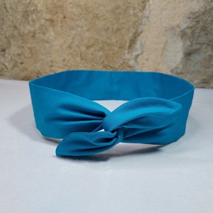 Bandeau cheveux headband pin up bleu canard uni image 2