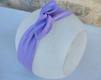 Bandeau cheveux headband fil de fer mauve lilas parme uni