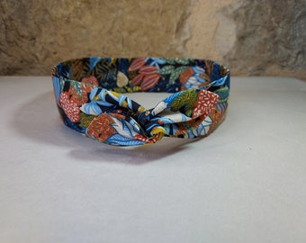 Bandeau cheveux headband fil de fer feuillage multicolore