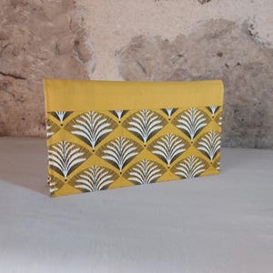 porte chéquier jaune moutarde palmes