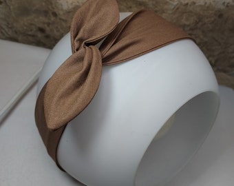 Bandeau cheveux twist headband fil de fer marron uni