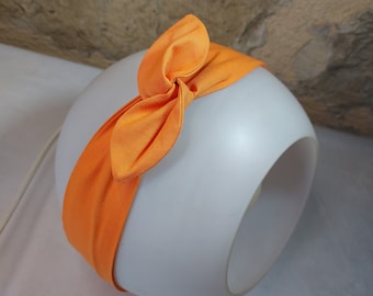 Bandeau cheveux twist headband fil de fer orange uni