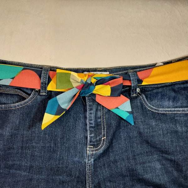 Ceinture à nouer motifs multicolores