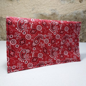 Porte chéquier imprimé bandana rouge