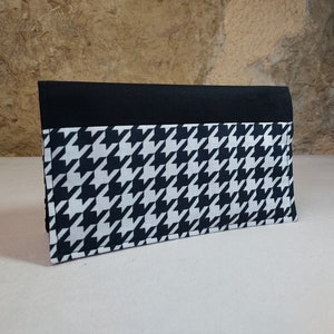 Porte chéquier pied de poule noir et blanc