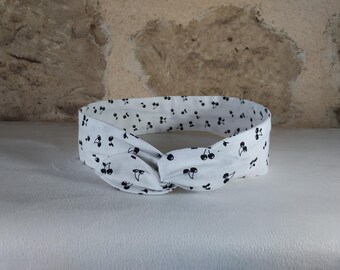 hairband wire headband black cherries white background