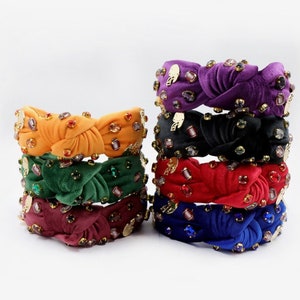 Football Headbands -Game Day Headbands- Accessories Gameday Jeweled Knotted Headbands Women,  College Football Game Day, Girls Headbands
