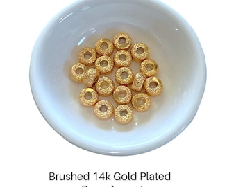Gold pony Forte Spacer -14k Gold plated Beads, Gemstone Bracelet 8x4mm Rondelle Spacer,Brush Gold accent Beads, Jewelry Making Florentine
