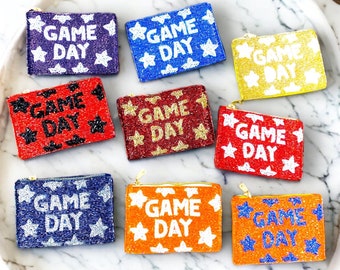 Game Day wallet- Coin purse - Sports Team , Team Spirit- College Football Tailgating - Stadium purse