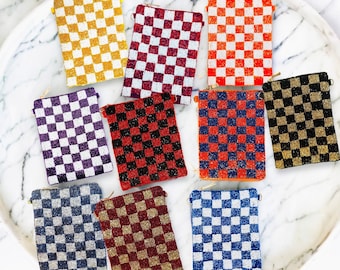 Game Day wallet- Cellphone purse - Designer Checkered Sports Team , Team Spirit- College Football Tailgating - Stadium purse
