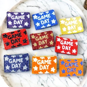 Game Day wallet- Coin purse - Sports Team , Team Spirit- College Football Tailgating - Stadium purse