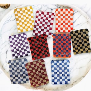 Game Day wallet- Cellphone purse - Designer Checkered Sports Team , Team Spirit- College Football Tailgating - Stadium purse