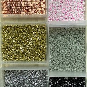 Alphabet Letter Acrylic Beads, Round Acrylic Beads, Plastic Letter Beads, Name Bracelet Beads, ABC Letter Beads, Name Beads, Name Inital 7mm