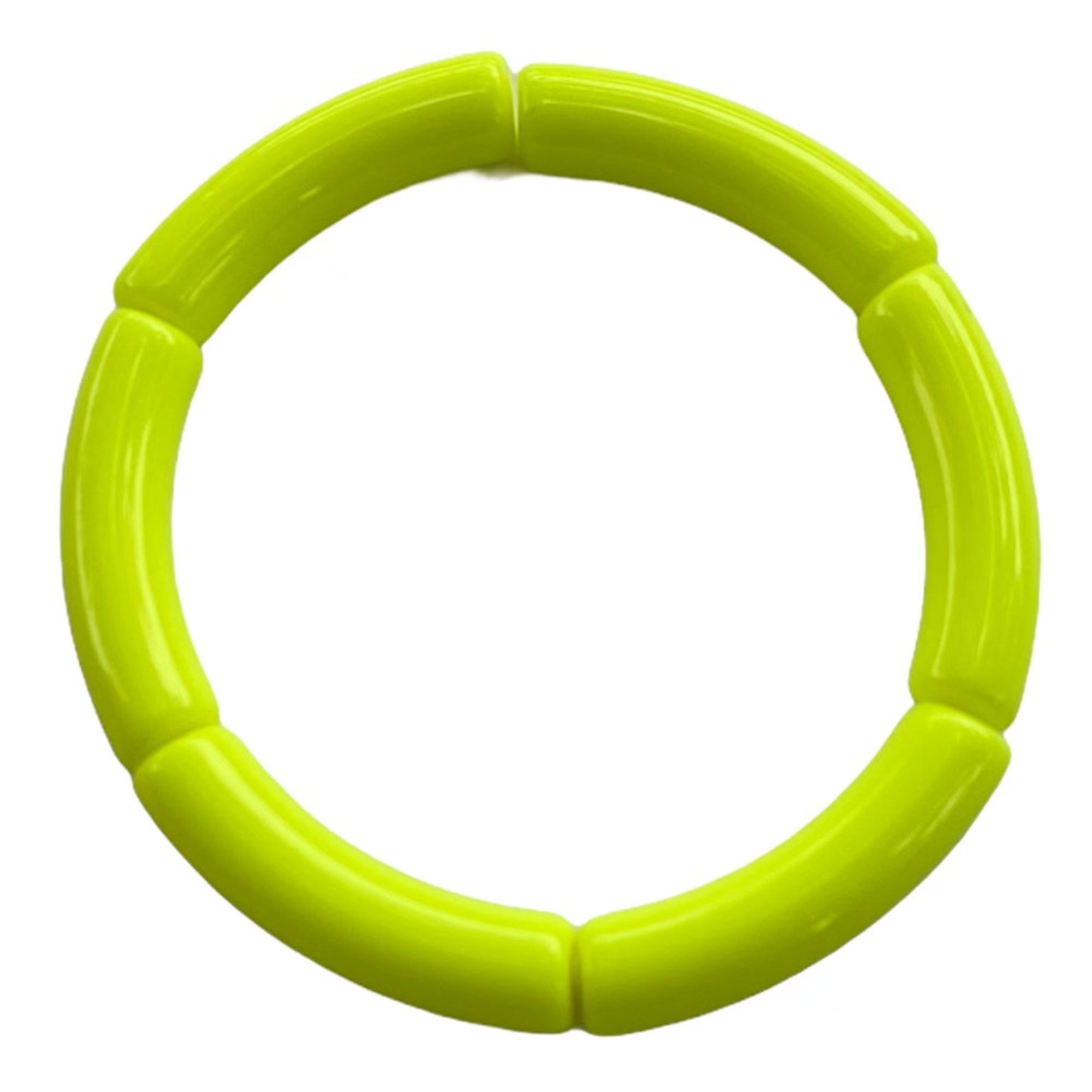 Neon Yellow Tube Beads 6mm 8mm Acrylic Bamboo Beads Curved Etsy